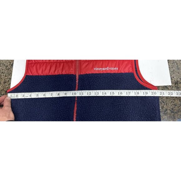 Vintage Vineyard Vines #100134 Sherpa Fleece‎ Men's Vest - Red and Blue - Small - Picture 15 of 15